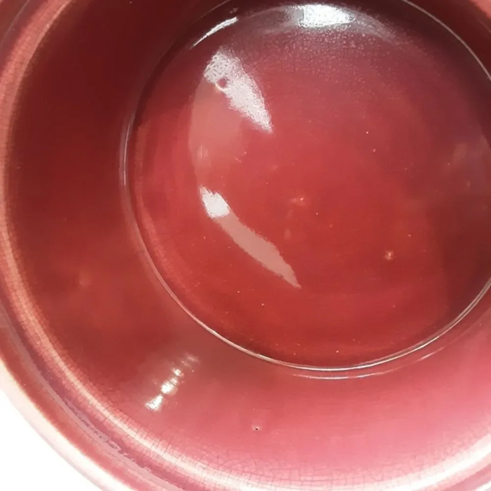 VTG WELLER POTTERY CRANBERRY 1QT STASH JAR
